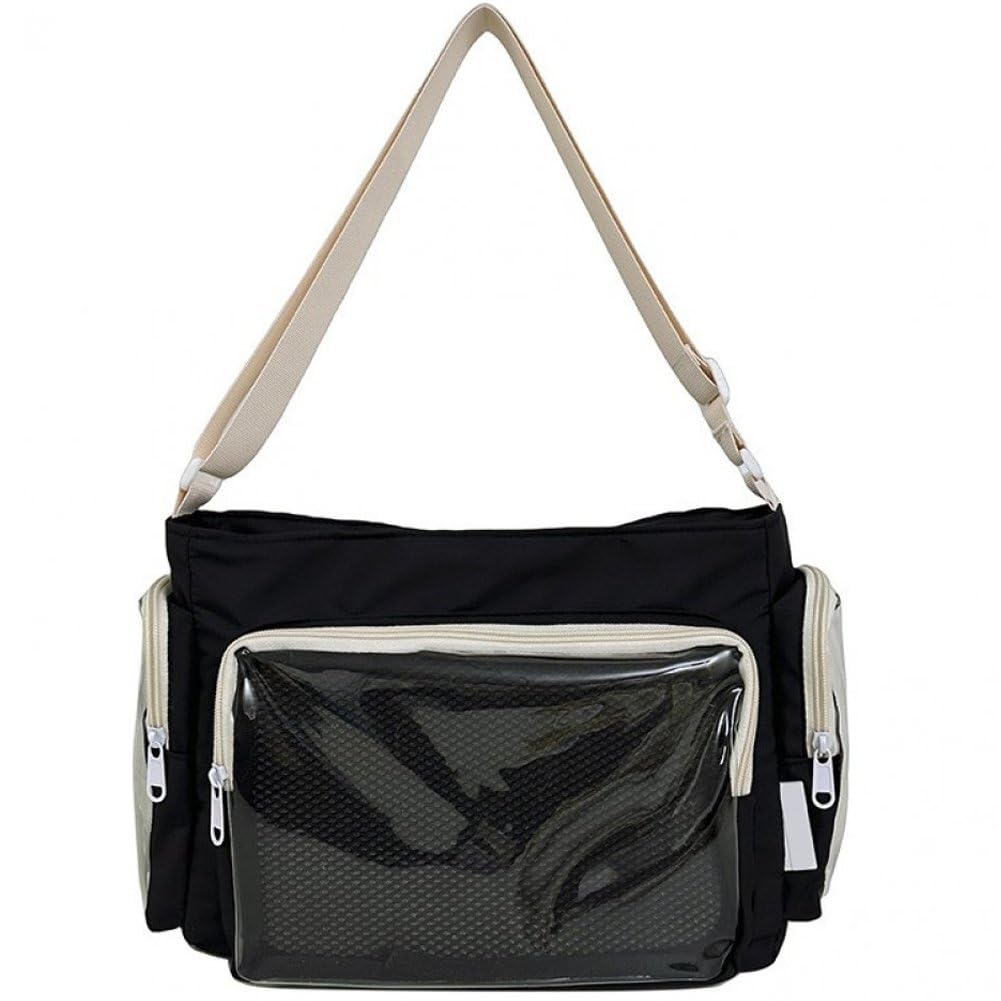 Hrippy Trendy Transparent Ita Messenger Bag, Large Capacity Versatile Crossbody Handbag for Women Travel Daily Outdoor