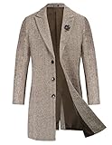 dufflecoat herren reine wolle 🧥Eigenschaften: Knopfleiste und Abnehmbare Brosche, Vintage Spitzenrevers, Weicher und Bequemer Fischgrätenmuster. Alles sieht so elegant aus.