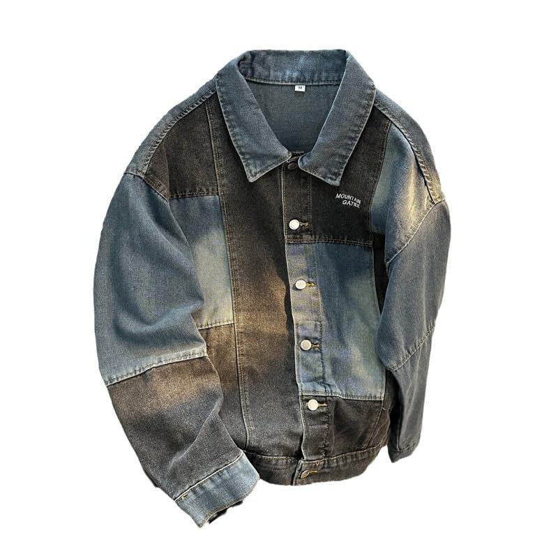 Casual Loose Denim Jacket, Youth Long Sleeve Open Front Coat 6