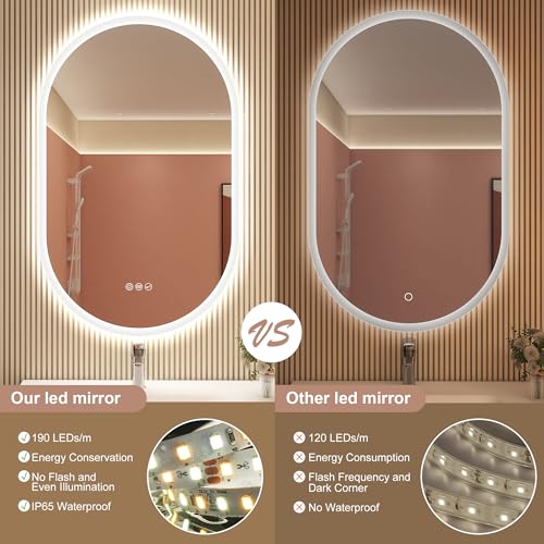 24x36-LED-Bathroom-Mirror-with-Lights-Wall-Mounted-with-Bluetooth-Speaker-Anti-Fog-3-Color-Temperature-Dimmable-Brightness-IP65-Waterproof-Tempered-Glass-Frontlit-Backlit-Oval