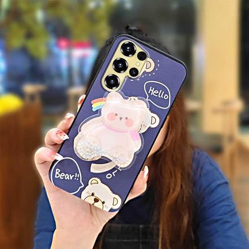Phone Case Compatible with Oukitel C68, Design Cute Quicksand Waterproof Kickstand Back Cover Phone lens protection Glitter Dura