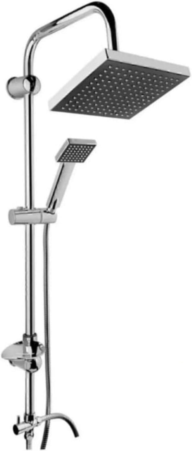 Tepe Duş Seti, 5+1 Parça, Robot Duş Seti, Paslanmaz Çelik Boru, Basınca ve Kirece Karşı Dayanıklı, Kolay Montaj, Şık Tasarım, Premium Banyo Sistemi (Gri)