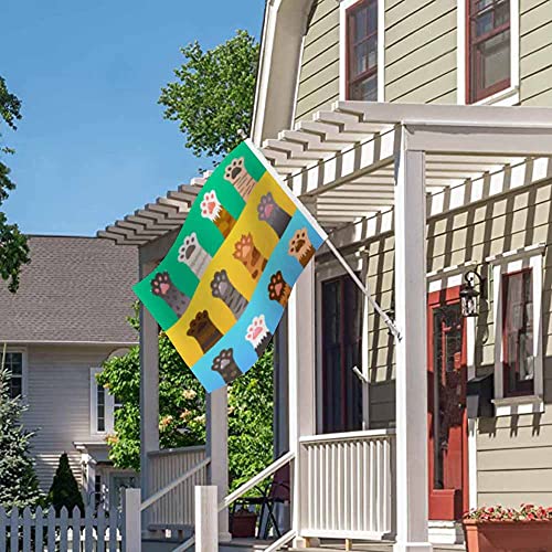 Swono Cat Paw 3X5 Flag Kitten Animal Paws Claw Hand Cartoon Cute Pet Fur Wild Hunter Leopard Flag Outdoor Flag Garden Yard Outdoor Outside Decorative Flag #TOP3