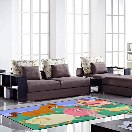 Tapis de maison CHEHONG design moderne illustration de la ferme en polyester 160x120cm