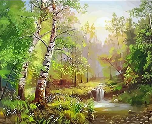 Peinture au diamant 5D forêt verte pour une décoration murale zen maison