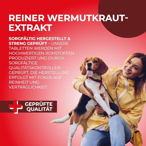 Hello Animal® Zeckilex - Zeckentabletten für Hunde - Pflanzliche Formel ohne Zusätze - Futterzusatzmittel mit Wermutkraut Extrakt - 10 Tabletten