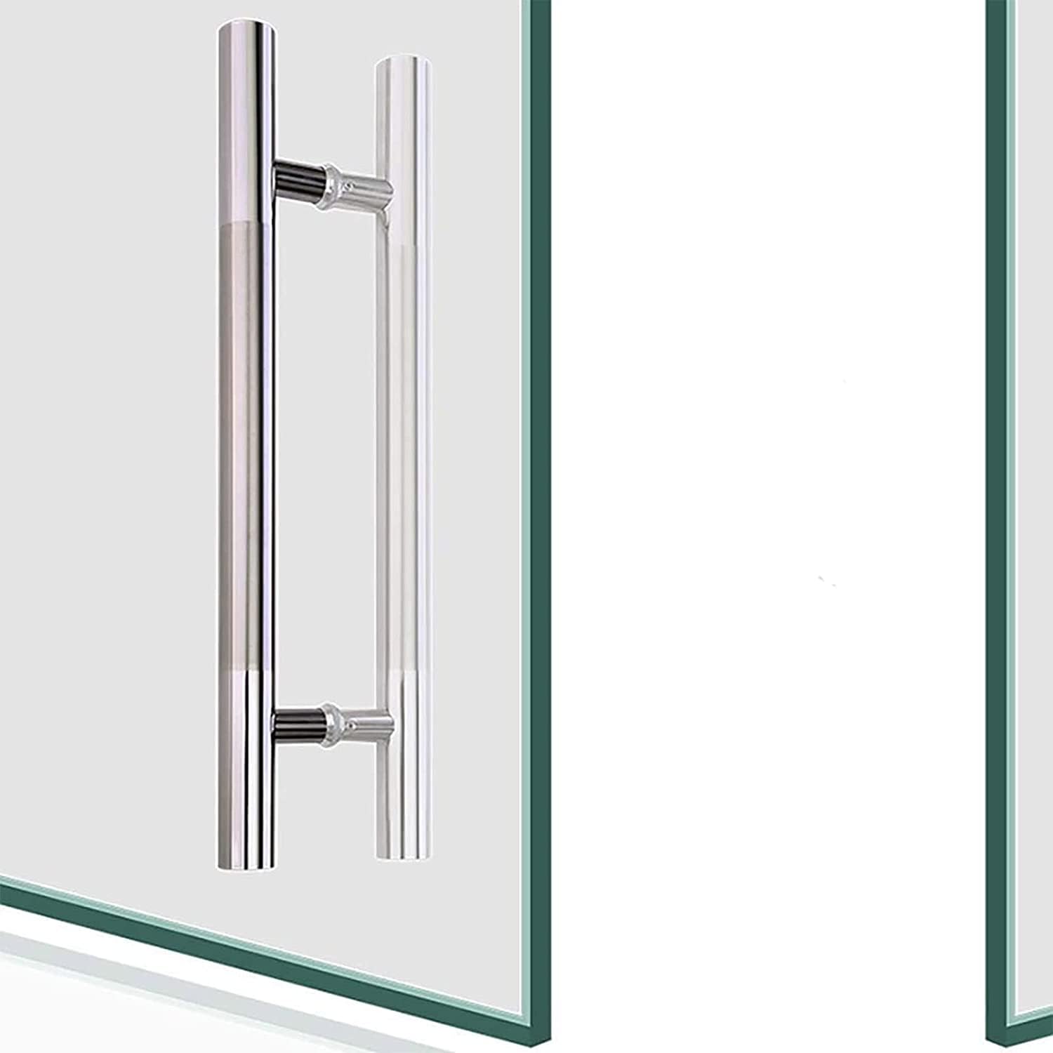Poignée de porte de douche 24 pouces double face en H en inox pour entreprise et magasin