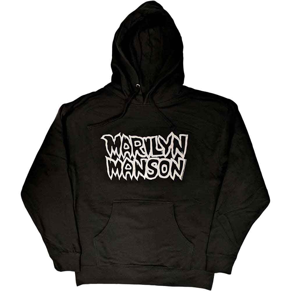 Rock Off Officially Licensed Products Men's Black Marilyn Manson Classic Logo Official Unisex Hoodie Hooded Top (Xx-Large)