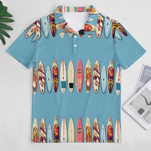 Polo de golf anti-transpiration homme coupe sèche imprimé surf