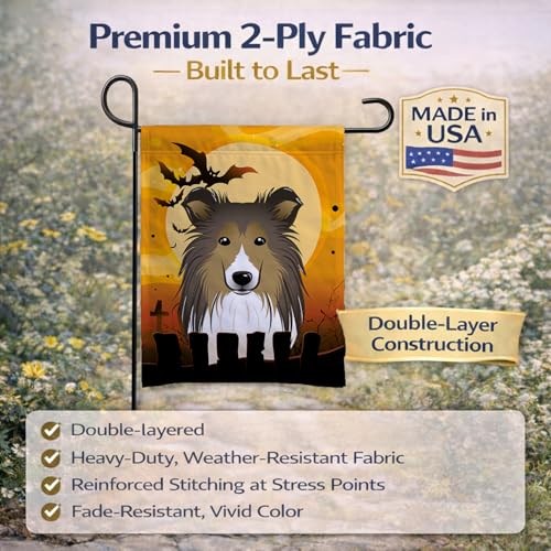 Drapeau Sheltie Halloween résistant pour décor extérieur automne - 6