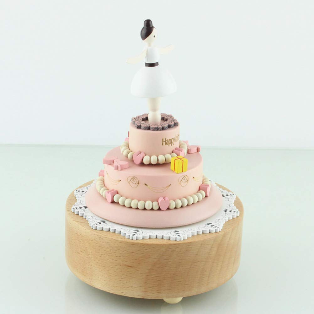 Escenarios Innovadores Caja de Música de Madera, Primo Creativo Manivela de Madera Artesanías Caja de Música - Hada Bailando en el Pastel - Regalo y Decoraciones Idea para Cumpleaños, Navidad
