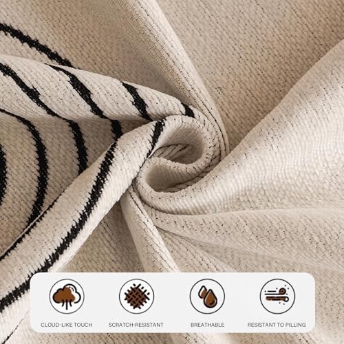 Housse de canapé 3 places lavable en machine, plaid chenille noir