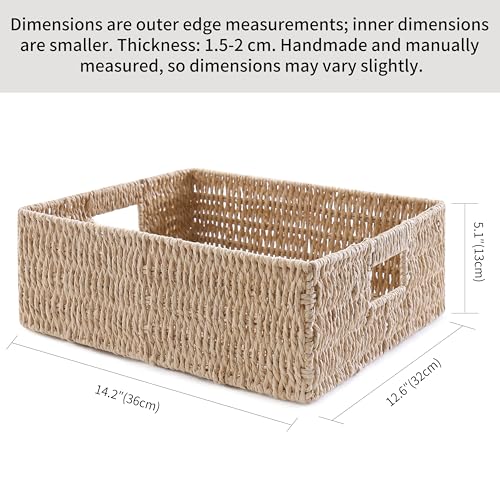 Panier jonc de mer rectangulaire 32 cm avec poignées tressées