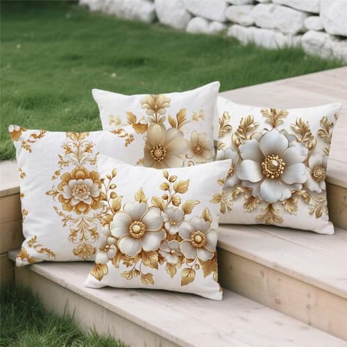 Housse de coussin 80x80cm rose lot de 4 carré pour canapé extérieur