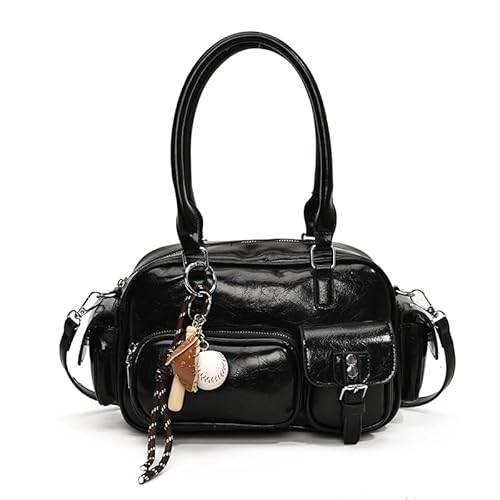 複数のポケット、枕バッグ、ソフトレザーアームピットバッグを備えたレトロハンドバッグ、2