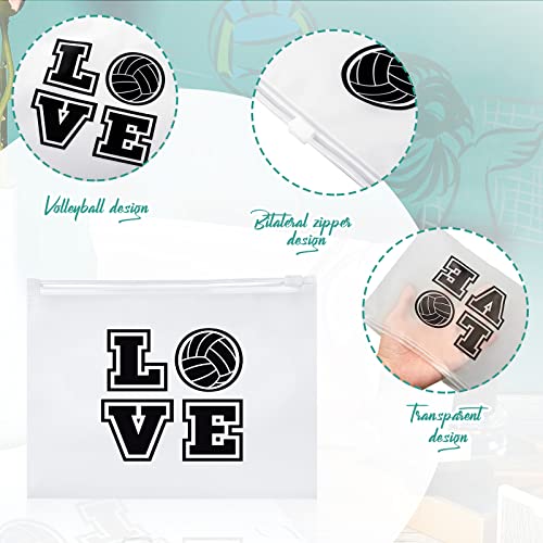 50 Pcs Volleyball Pouch Small Makeup Bag Love Pattern Waterproof Cosmetic Bags Eva Matte Volleyball Pencil Case Portable Storage Case Travel Toiletry Bag With Zippers For Women Girls (8 X 6 Inch) #TOP2