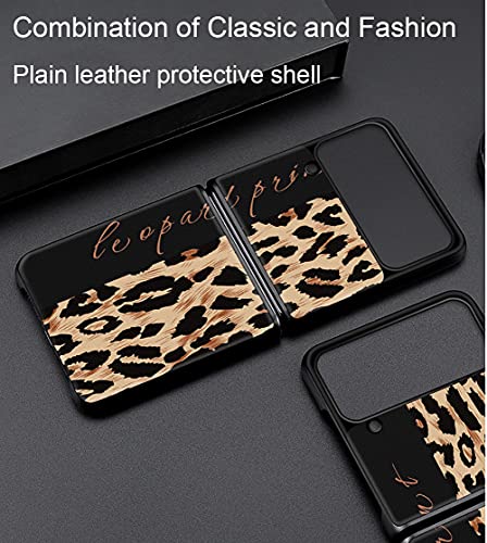 Yatchen Linda capa aplicável ao Samsung Galaxy Z Flip 3, design de leopardo sexy super moderno de co