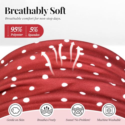 Image of Awumbuk Wide Headbands for Women Knotted No Slip Head Bands Soft Turban Headband Hair Accessories Boho African Solid Color Head Wraps for Women Yoga Workout Pack of 6