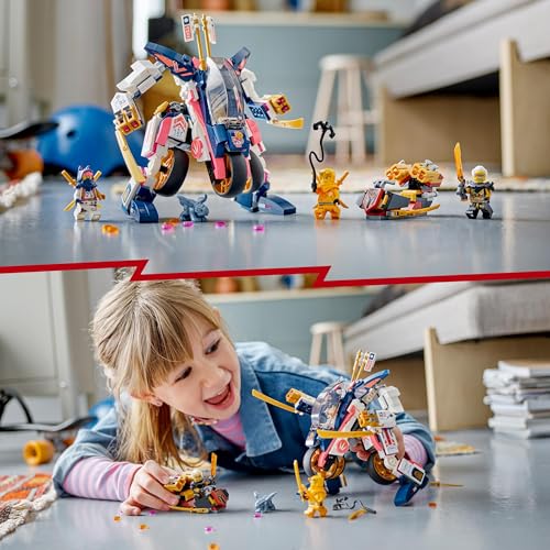 NINJAGO Moto-Mech Transformer di Sora, Set 2in1 con Action Figure Mech Trasformabile in Moto Giocattolo e 3 Minifigure, Giochi Ninja per Bambini e Bambine 71792 - Lego - Immagine 5