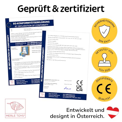 Merle Toys® 6-in-1 Würfelpuzzle ab 2 Jahre, Holzpuzzle ab 2 Jahre, FSC, Bär – Ansicht 8