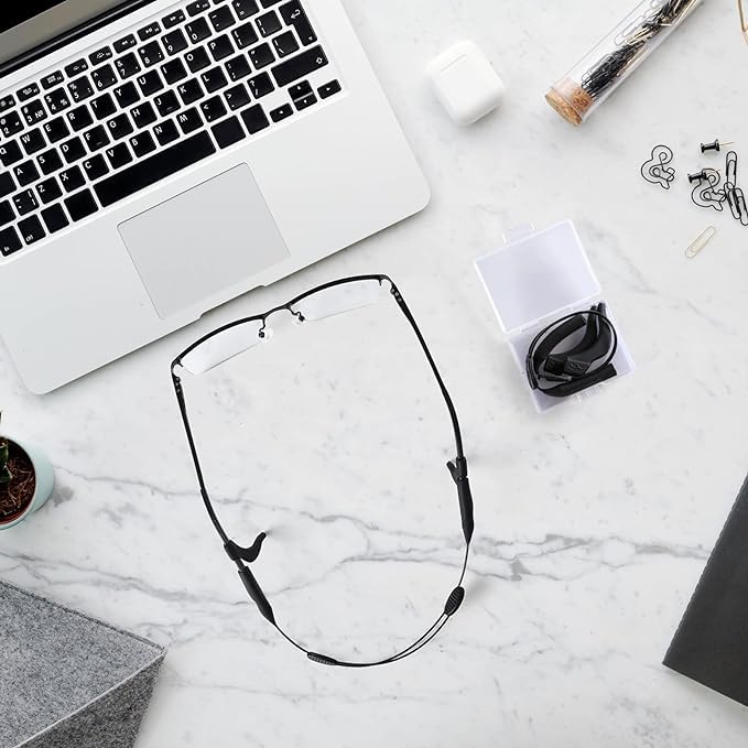 Image of Feora9X Adjustable Eyeglass Strap With Ear Support, Sunglass Lanyard Neck Cord Retainer, Anti-slip Specs Holder for Glasses