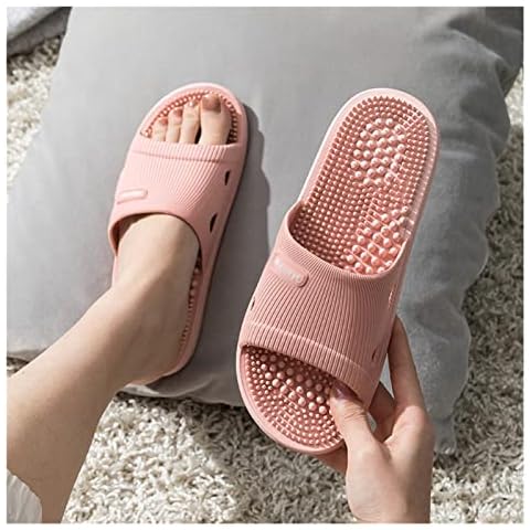 MESURG Massage Slippers Foot Reflexoloqy & Acupressure Massagers Sandal Shower Shoes Mens &Womens House Slippers Open Toe Foot Relieve Plantar Stress Relaxation Foot Beach Flats Shoes Cover
