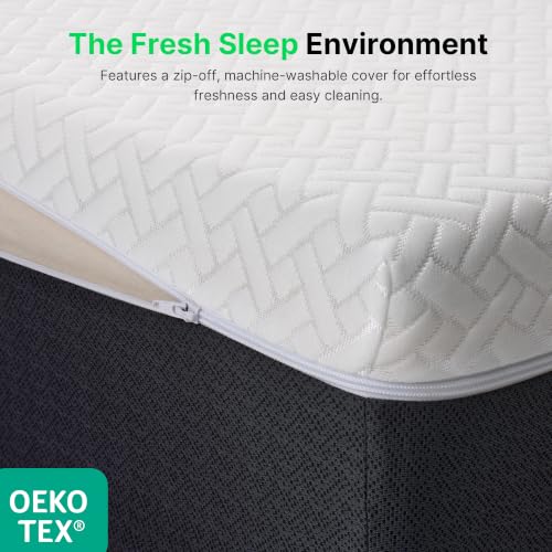 Image of 8 inch Twin Mattress Cooling Memory Foam Mattresses, Medium Firm | Mattress in a Box for Pressure Relief & Cool Sleep, Fiberglass Free, CertiPUR-US Certified, White & Gray