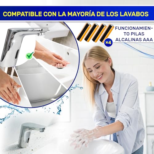 Grifo sensor automático para lavabo de infrarrojos a pilas de marca MONTERAL 3