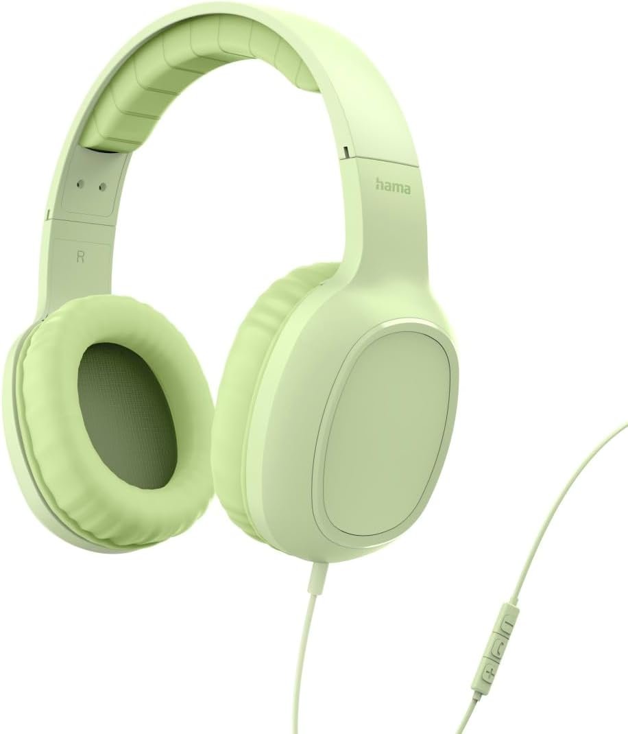 Fun C Headphones On-Ear Microphone Single Sided Cable Management USB-C Green