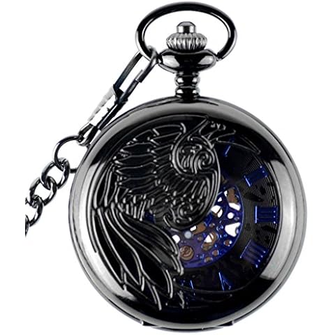 Infinite U Blue Roman Numerals Mechanical Pocket Watch Cover