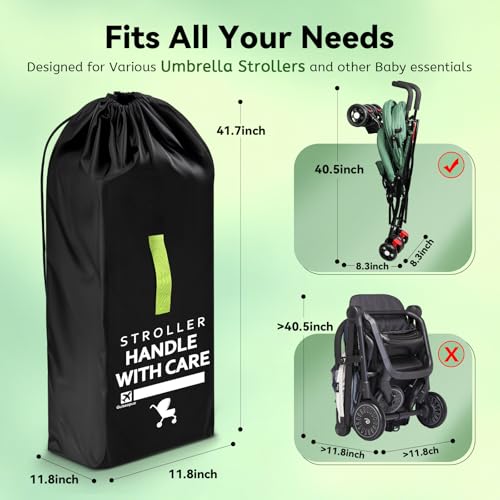 Image of Umbrella Strollers Bag for Airplane, Stroller Travel Bag 42 inchH x 12 inchW x 12 inchD | Stroller Cover Accessories Fit Most Single Umbrella Baby Strollers, Baby Shower Gifts, Flying Essentials Gate Baggage Check