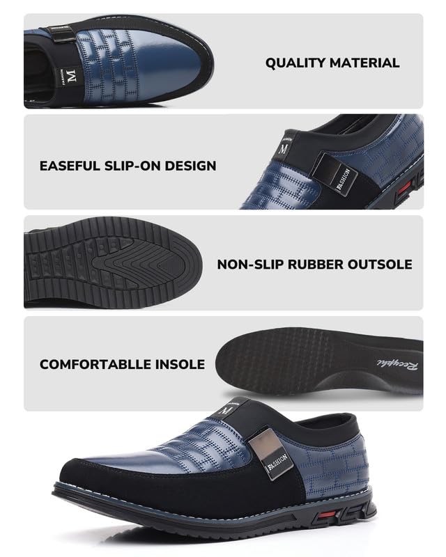 Men’s Oxford No-Stripe Orthopedic Leather Shoes Derby Formal Business Dress Sneakers Casual Walking Driving Slip-on Loafers2