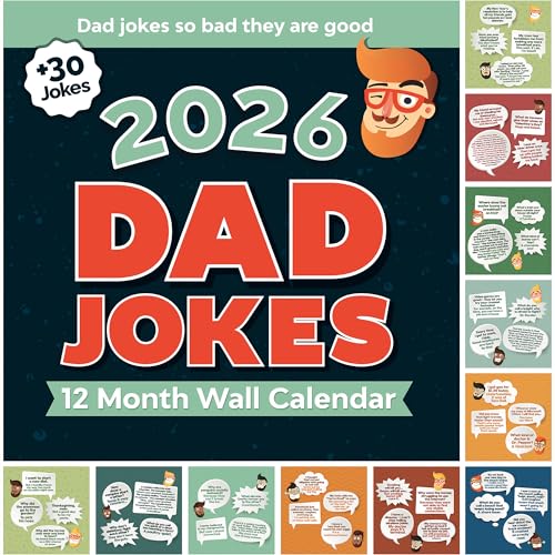 2026 Dad Joke Wall Calendar | A Year of Hillariously Punny Dad Jokes, Funny Quotes, Funny Calendar...