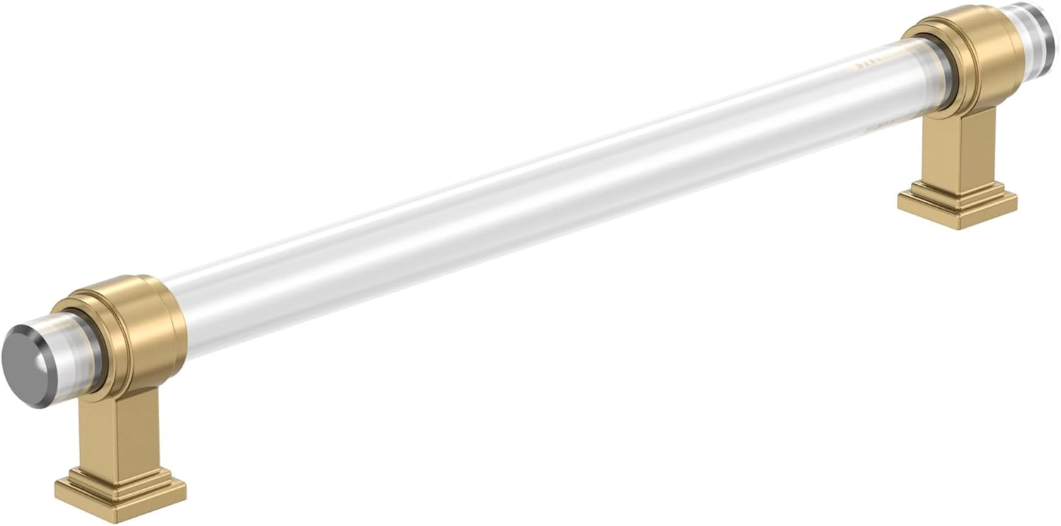 Amerock BP36661CCZ | Clear/Champagne Bronze Cabinet Pull | 8 in (203 mm) Center-to-Center Cabinet Handle | Glacio | Drawer Pull | Kitchen Cabinet Handle | Furniture Hardware