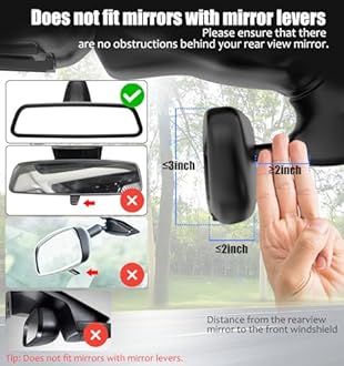 Charchendo Tablet Phone Mount for Car Rear View Mirror Fits 4-13'' Devices, 360° Retractable Rearview Mirror Phone Holder Anti-Shake Compatible with iPad Pro 12.9/Air/Mini, Galaxy Z, Garmin