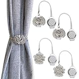 kilofly Magnetic Decorative Drapes Holdbacks Curtain Tiebacks Clips, Set of 4