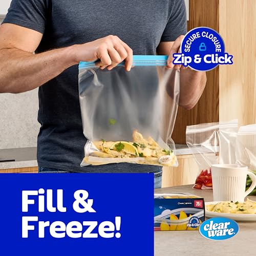 Gallon Freezer Bags, Double Zipper Seal