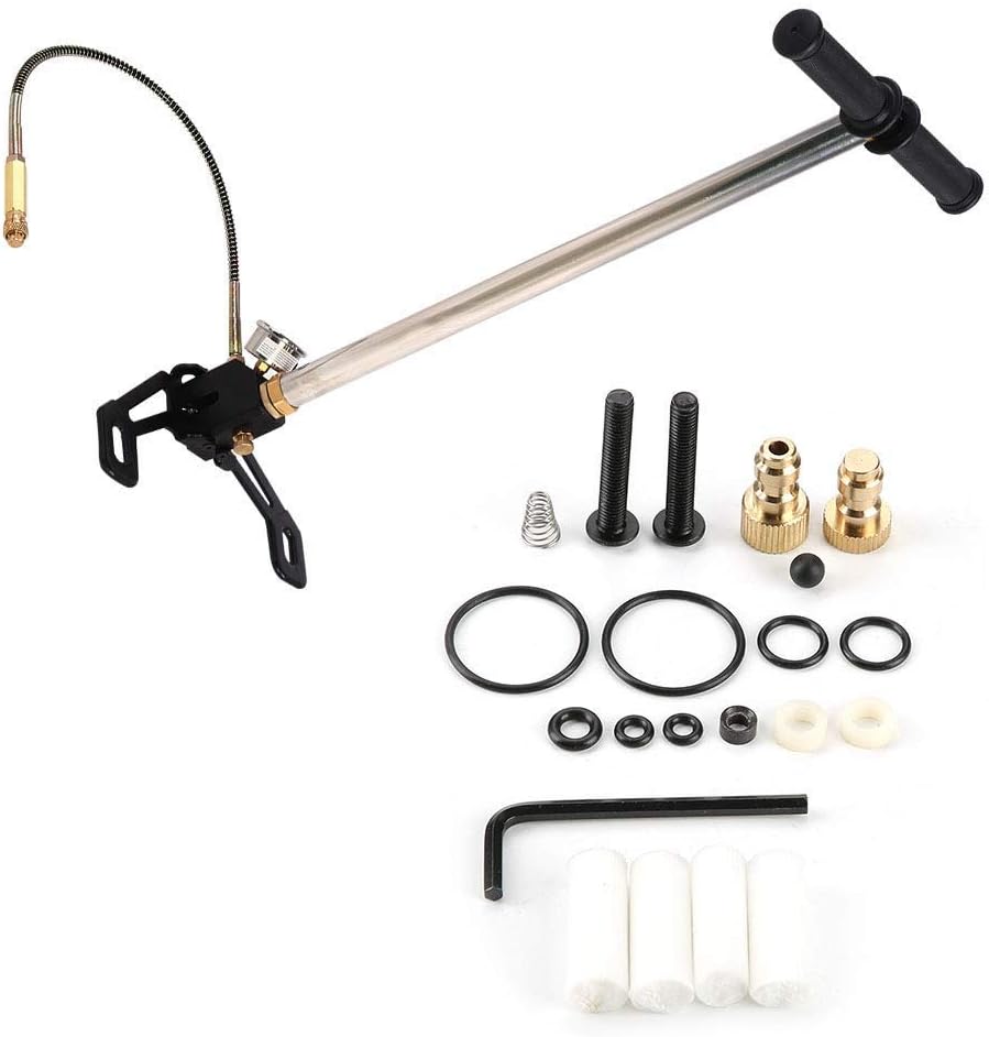 Bomba de mano, 3 etapas 4500PSI Cargador de estribo PCP Bomba de mano de alta presión Rifle de aire Carga Bomba de estribo de carga Rifle de pistola de aire Filtro de gas de rifle de aire Calibra