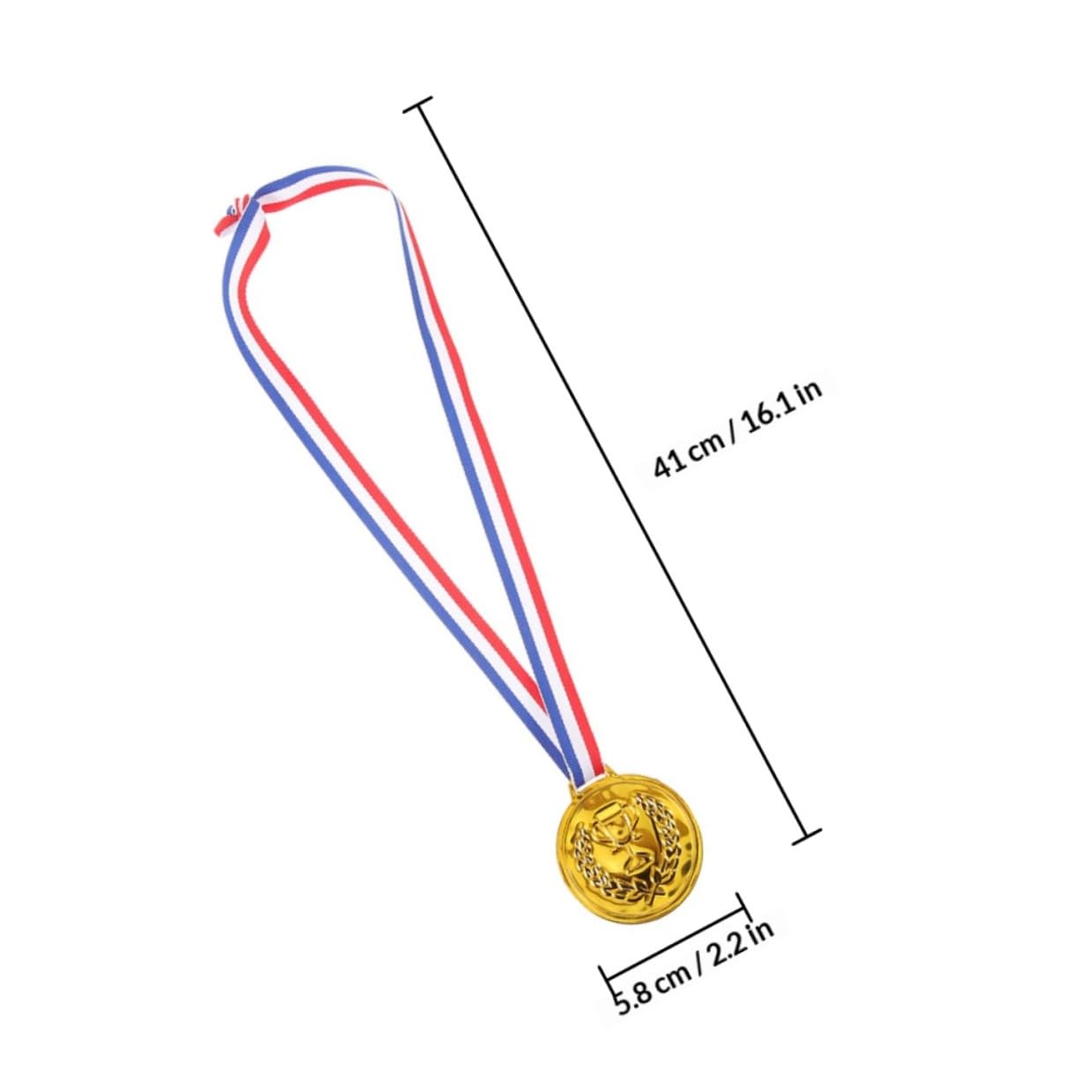 PLAFOPE 50 Medallas de Competición de Fútbol, Medallas Deportivas Doradas con Cinta para Premios de Fiesta y Eventos Deportivos, Trofeos de Ganador para Competencias Infantiles