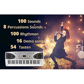McGrey LK-5430 Keyboard de Piano avec Microphone, Support et Banc- Clavier électronique à 54 Touches Lumineuses – Mini… - Les Beatles, Paul McCartney, John Lennon, RIngo Starr, George Harrison McGrey LK-5430 Keyboard de Piano avec Microphone, Support et Banc- Clavier électronique à 54 Touches Lumineuses - Mini… – Image 3