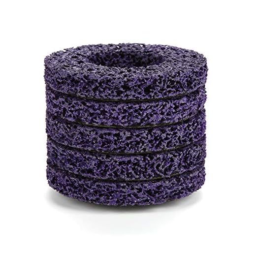 5PCS 100mm 60# Poly Strip Wheel Disc Abrasive Angel Grinders Clean Tool for Rust/Paint/Flaking Materials Removal - Purple&Gold