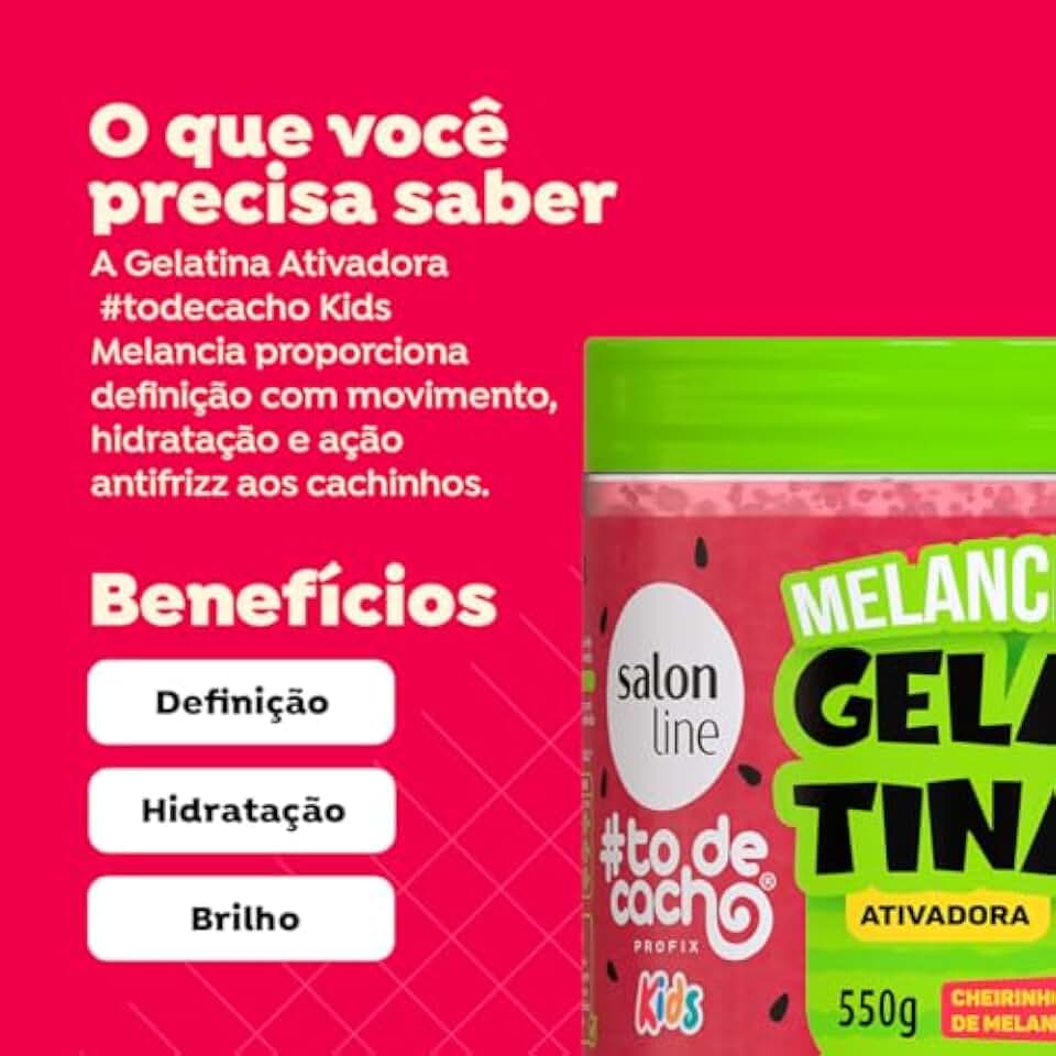 Salon Line Gelatina Ativadora #TodeCacho Kids Melancia
