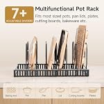 MUDEELA Pot Lid Organizer for Cabinet, Adjustable Baking Pan Rack 7 Slots - Image 4