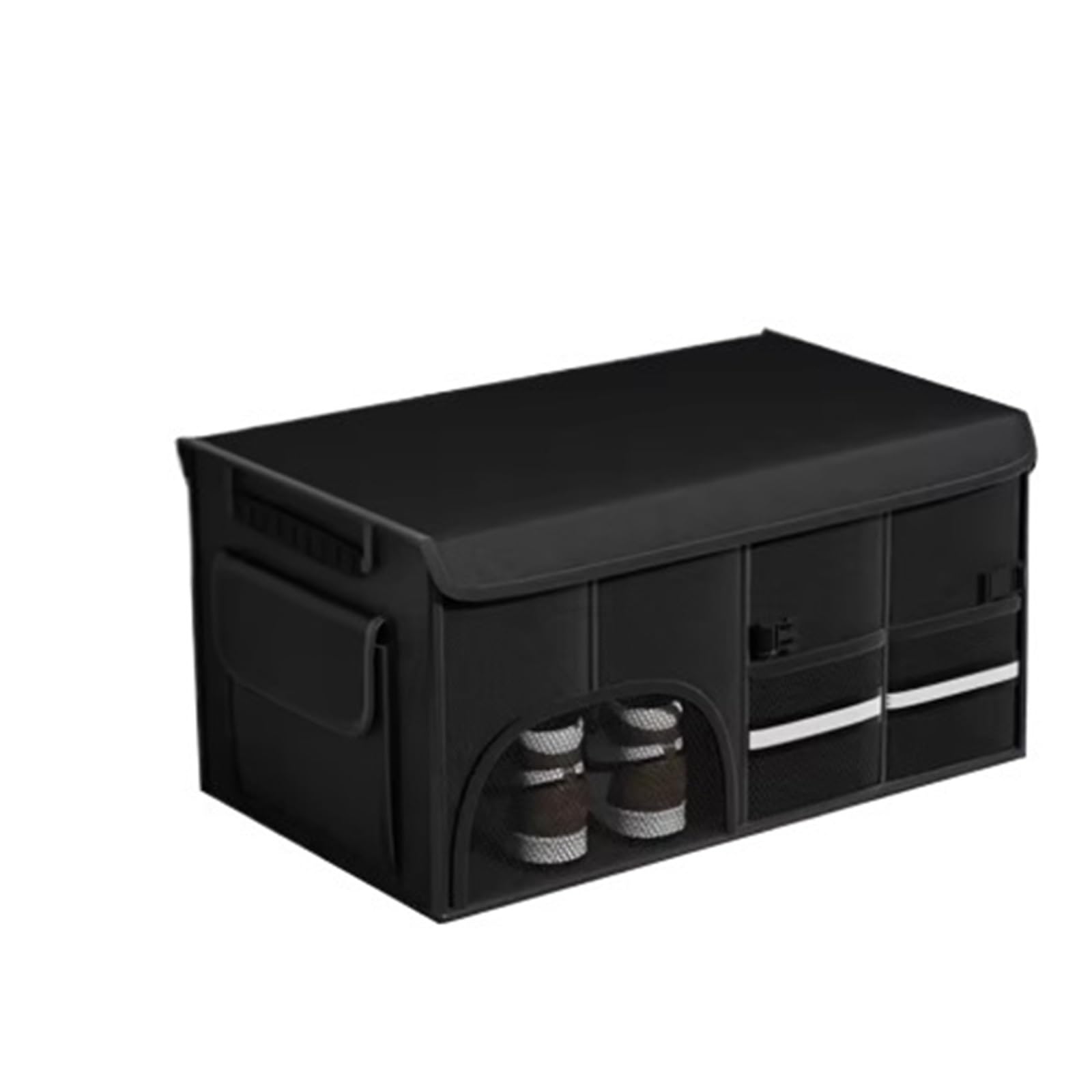 Almacén Antideslizante Durable‌ Organizador de maletero grande de 32/72 l para coche, plegable, con tapa, impermeable Almacenamiento para Coche‌(72L Black)