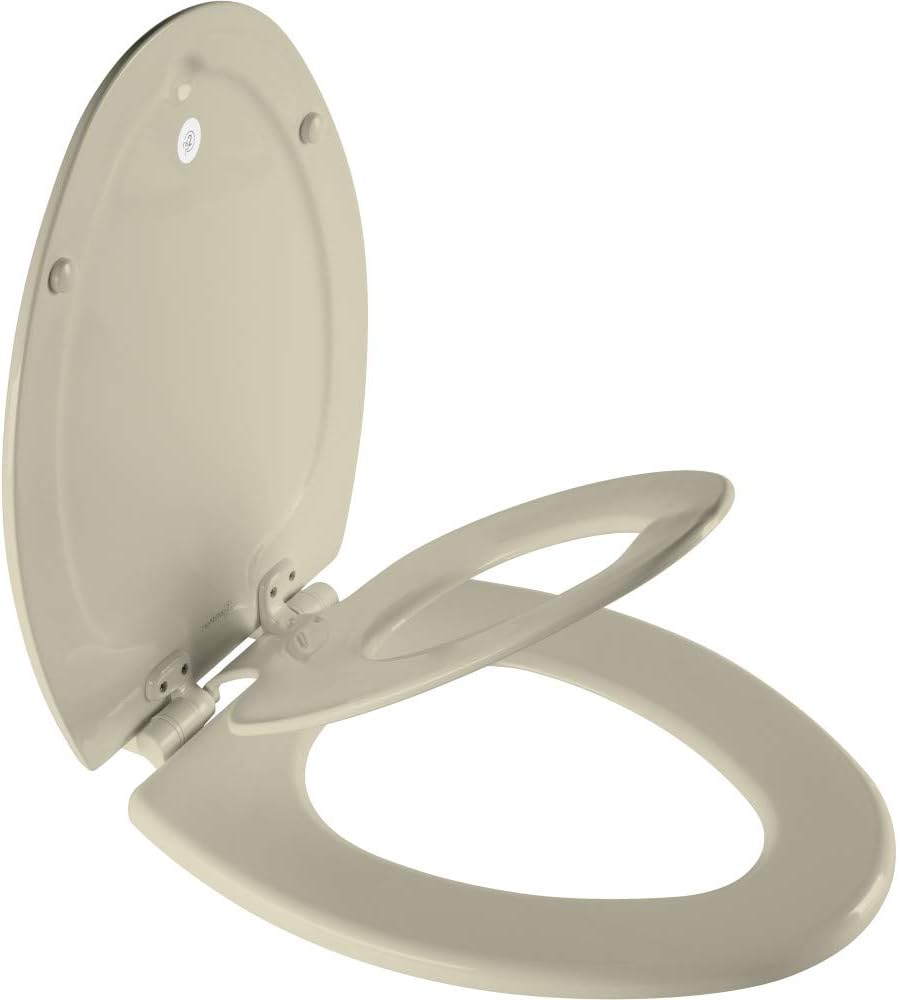 Mayfair 1888SLOW 006 NextStep2 Toilet Seat with Built-In Potty Training Seat, Slow-Close, Removable that will Never Loosen, ELONGATED, Bone Bone Elongated 1-PACK