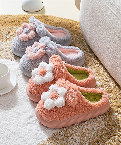 Women's Floral Cotton Soft Indoor Anti-skid Plush Slippers3