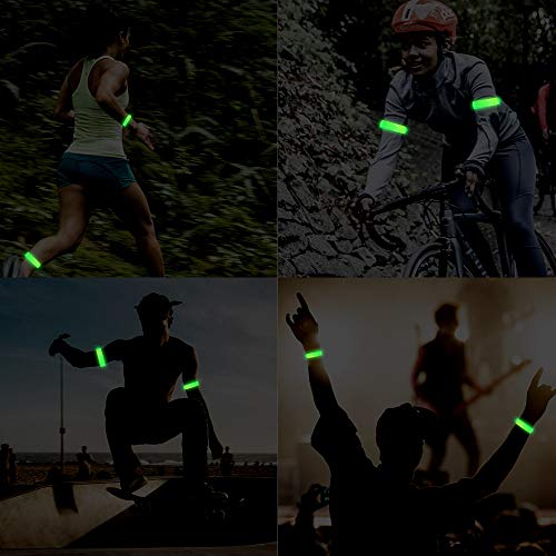Omkhe Running Light For Runners (2 Pack) Rechargeable Led Armband Reflective Running Gear, Led Light Up Band For Joggers Bikers Walkers(Green) #TOP6