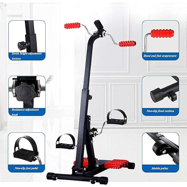Strength Fitness Master Gym Mini Exercise Bike Portable Home Pedal Exerciser Home Gym Fitness Leg Arm Cardio Training For Pregnant Women, Elderly, Disabled, Men, Physio Bike,Black - Image 3