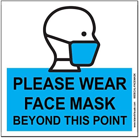 Amazon.com: Face Mask Required 8" x 8" Floor/Wall Decals with Social ...