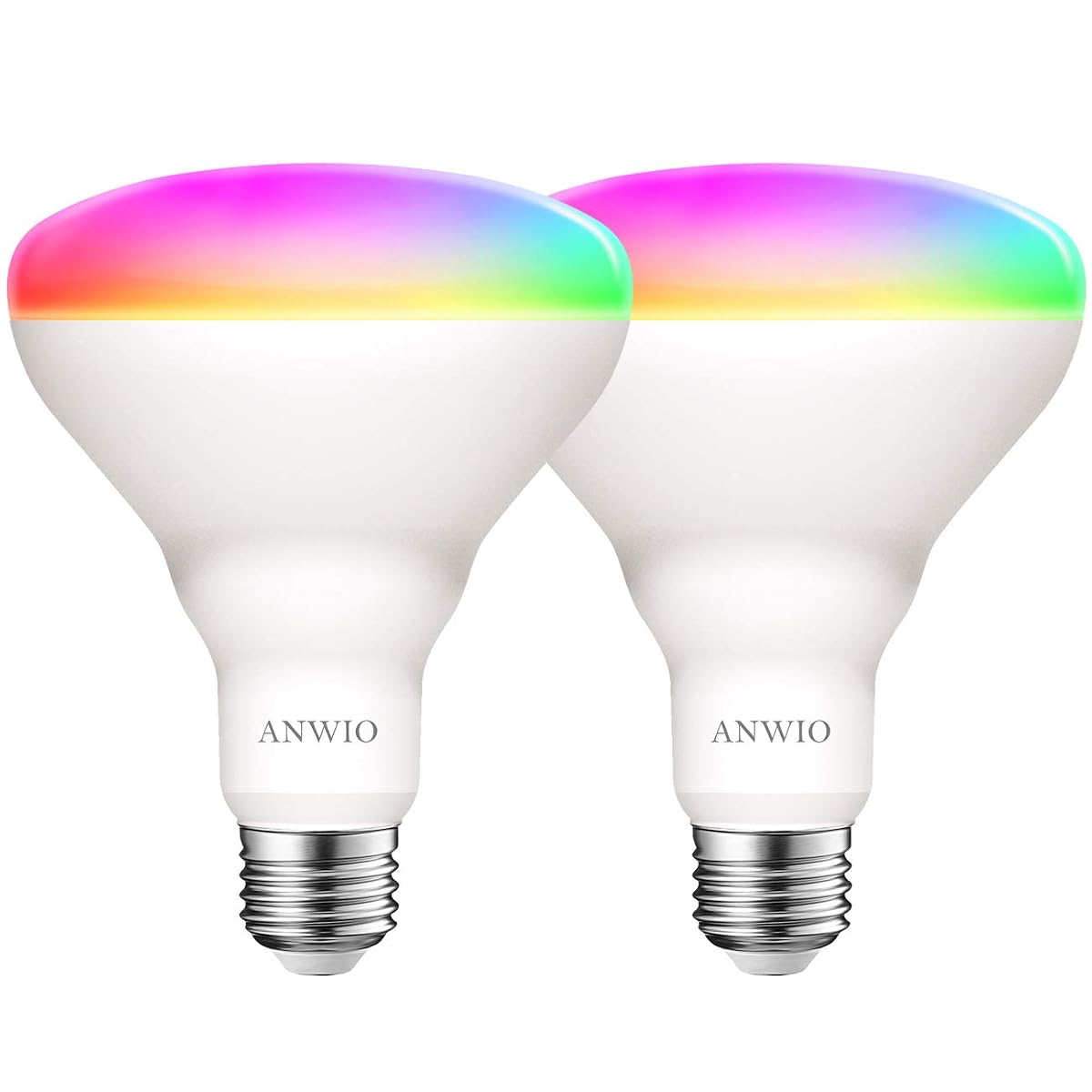 ANWIO Smart BR30 LED Light Bulb, RGB Color Changing, WiFi Dimmable, E26 Base,